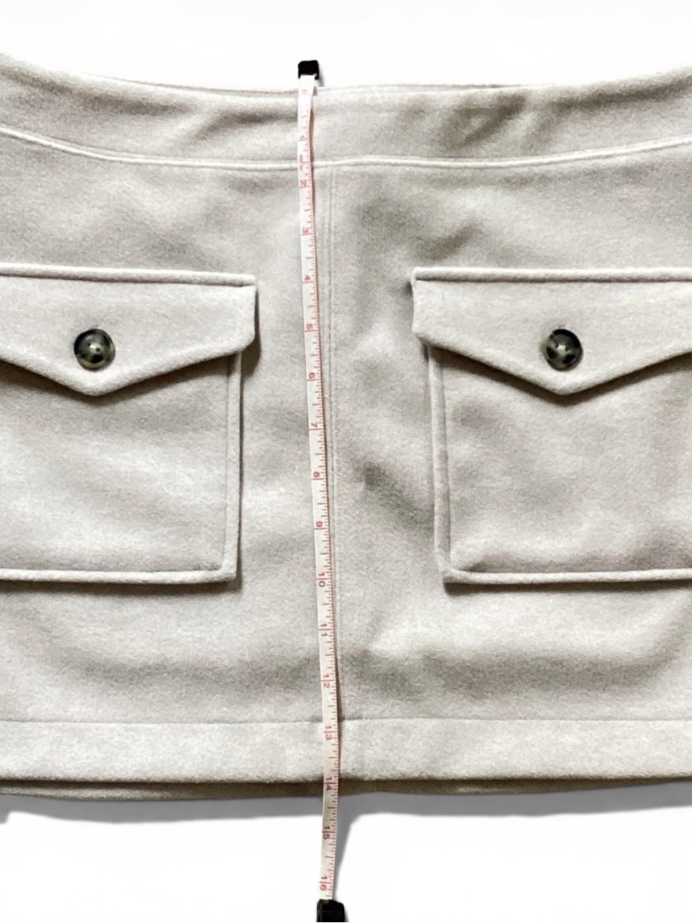 H&M Cream Mini Skirt with Front Flap Pockets - Picture 4 of 5